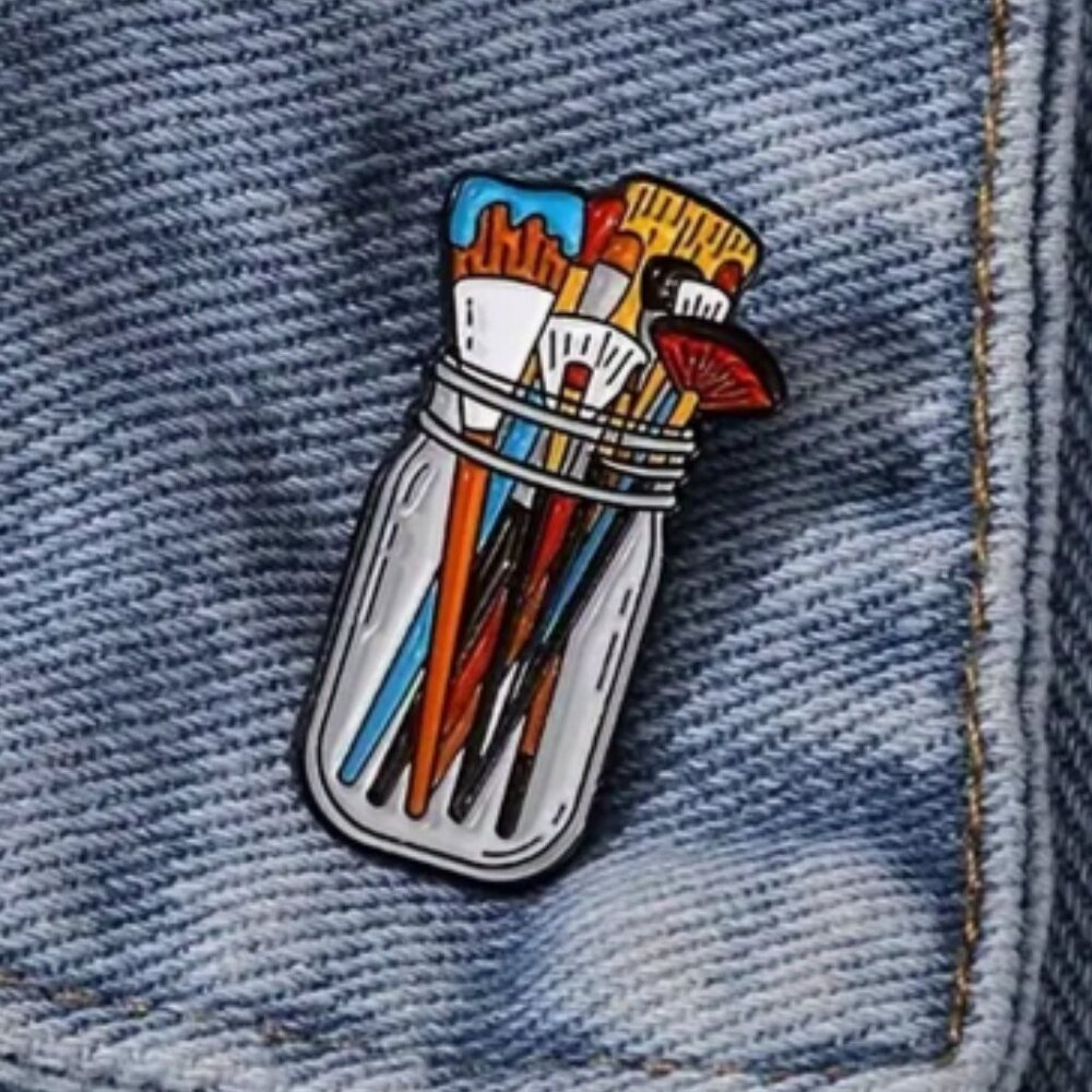 Artist Brushes Enamel Lapel Pin